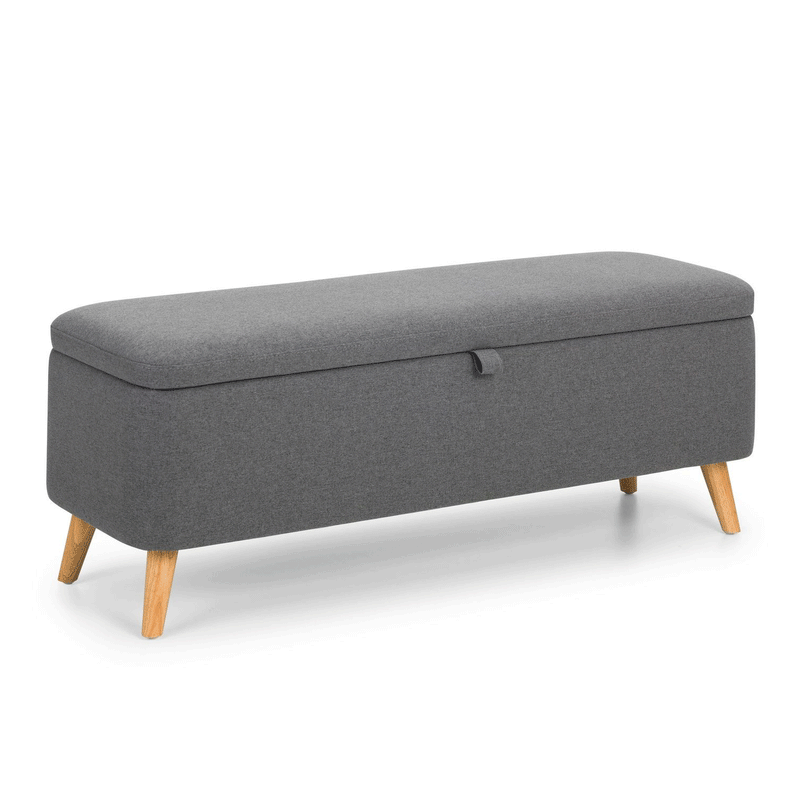 Astrid Grey Fabric Blanket Box by Lavishway | Benches & Storage Benches-20965