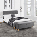 Astrid Grey Fabric Blanket Box by Lavishway | Benches & Storage Benches-20963