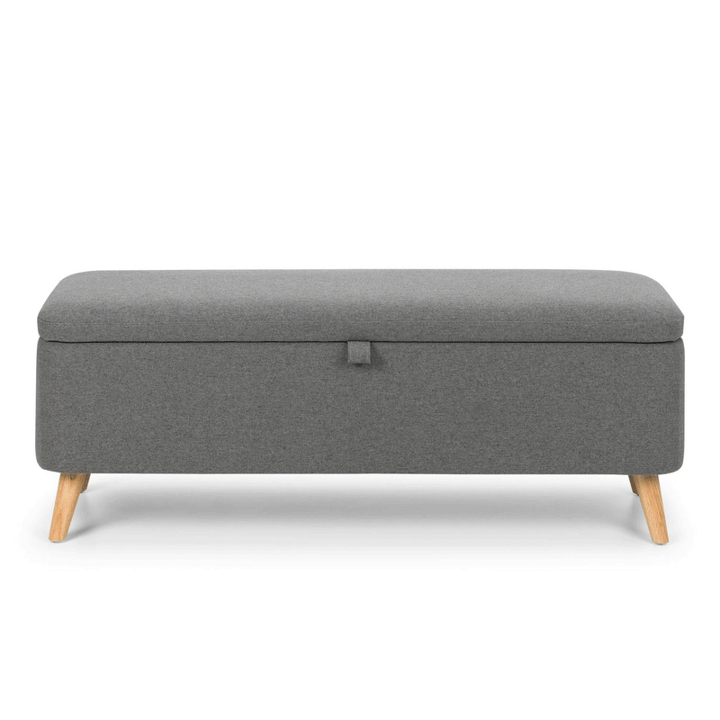Astrid Grey Fabric Blanket Box by Lavishway | Benches & Storage Benches-20966