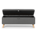 Astrid Grey Fabric Blanket Box by Lavishway | Benches & Storage Benches-20968