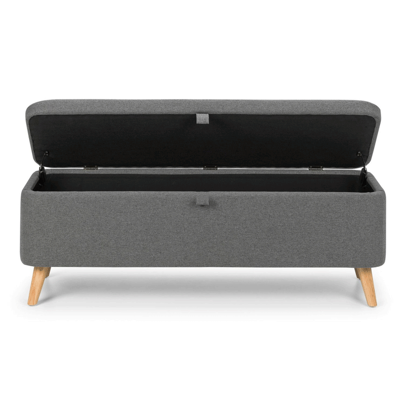 Astrid Grey Fabric Blanket Box by Lavishway | Benches & Storage Benches-20968