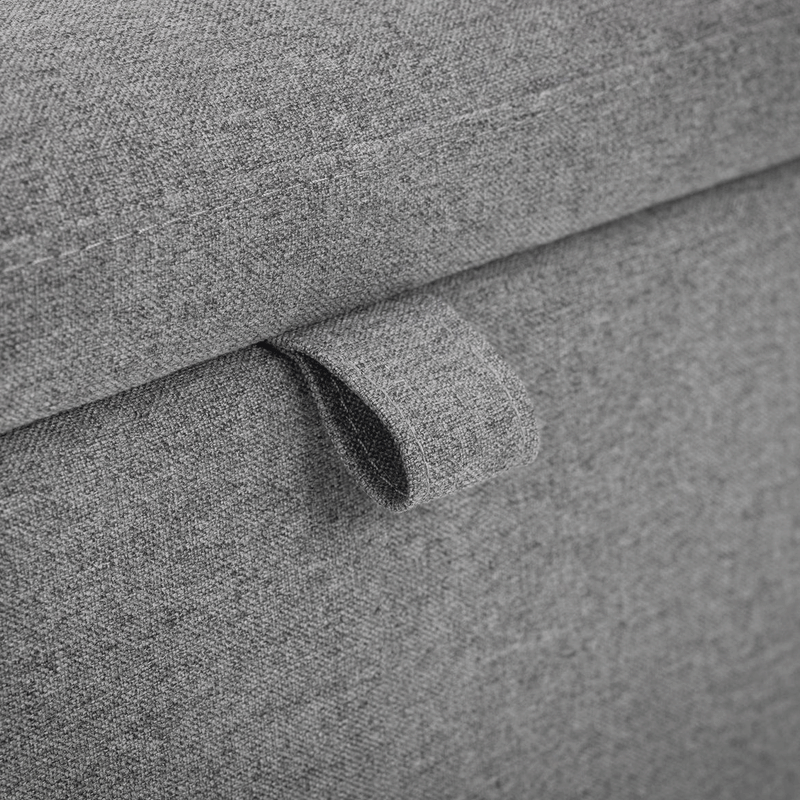 Astrid Grey Fabric Blanket Box by Lavishway | Benches & Storage Benches-20971