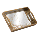 Augustus Marbling Effect Mirrored Tray by Lavishway | Decorative Trays-50481