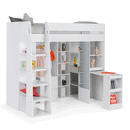 Aurora White High Sleeper Storage Bed by Lavishway | Wooden Beds-20948