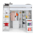 Aurora White High Sleeper Storage Bed by Lavishway | Wooden Beds-20949