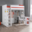 Aurora White High Sleeper Storage Bed by Lavishway | Wooden Beds-20947