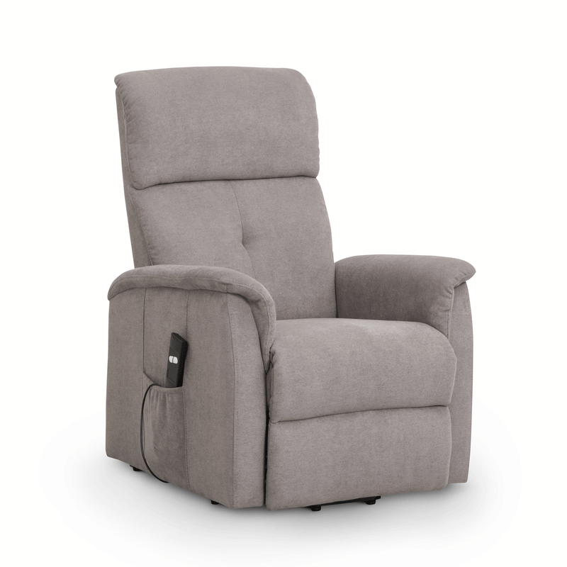Ava Rise Taupe Chenille Fabric Recline Chair by Lavishway | Recliner Armchairs-20943