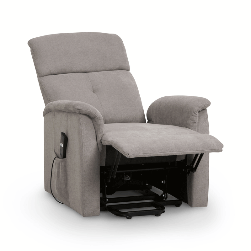 Ava Rise Taupe Chenille Fabric Recline Chair by Lavishway | Recliner Armchairs-20941