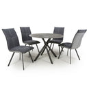 Avesta Round Grey Dining Table With 4 Chairs by Lavishway | Dining Table Set-27016