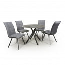 Avesta Round Grey Dining Table With 4 Chairs by Lavishway | Dining Table Set-27015