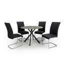 Avesta Round Grey Dining Table With 4 Chairs by Lavishway | Dining Table Set-27019