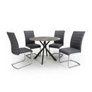 Avesta Round Grey Dining Table With 4 Chairs by Lavishway | Dining Table Set-27020
