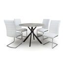Avesta Round Grey Dining Table With 4 Chairs by Lavishway | Dining Table Set-27021