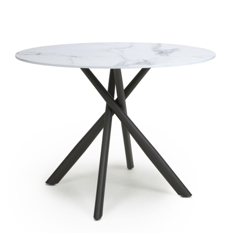 Avesta White Top Round Modern Dining Table by Lavishway | Dining Tables-27014