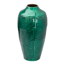 Aztec Green Embossed Ceramic Urn Vase by Lavishway | Vases-51073