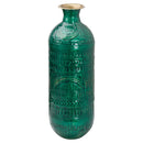 Aztec Green Embossed Ceramic Lebes Vase by Lavishway | Vases-50997