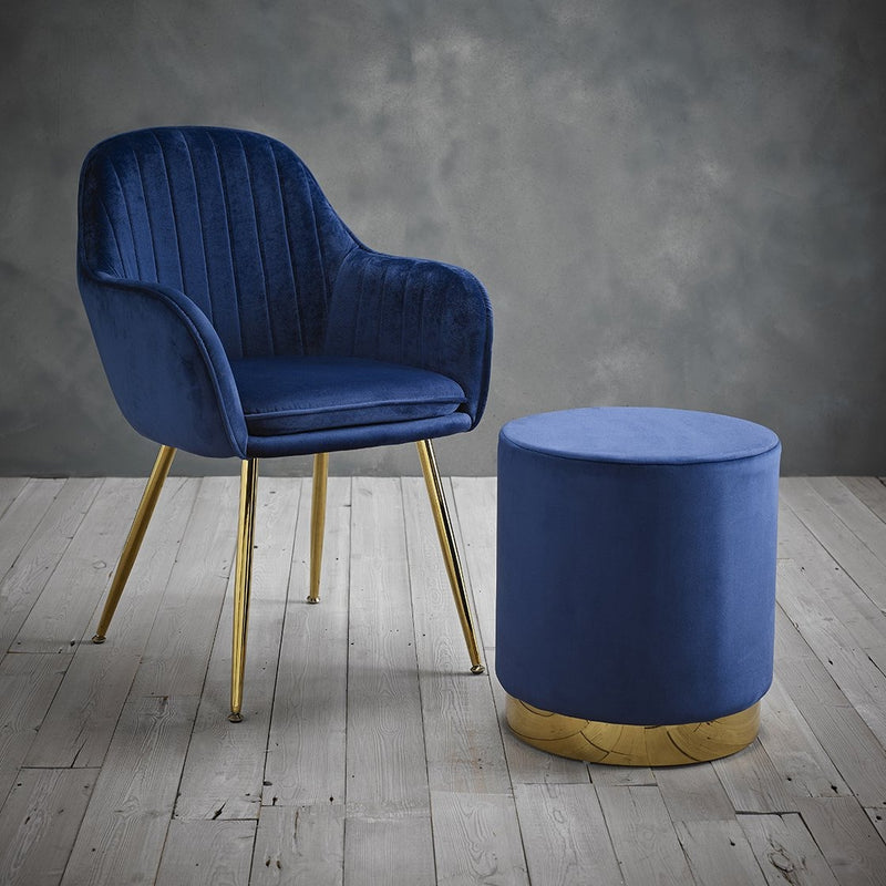 Lara Royal Blue Velvet Dining Chair Set of 2 by Lavishway | Dining Chairs-35347
