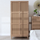 Bordeaux Oak Finish 2 Doors Wardrobe by Lavishway | Wardrobe-49849
