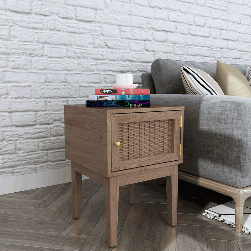 Bordeaux 1 Door Wooden Lamp Table by Lavishway | Side Tables-49850