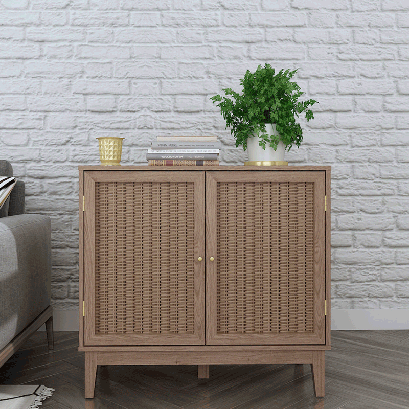 Bordeaux Oak Finish Modern Wooden Sideboard by Lavishway | Sideboards-49847