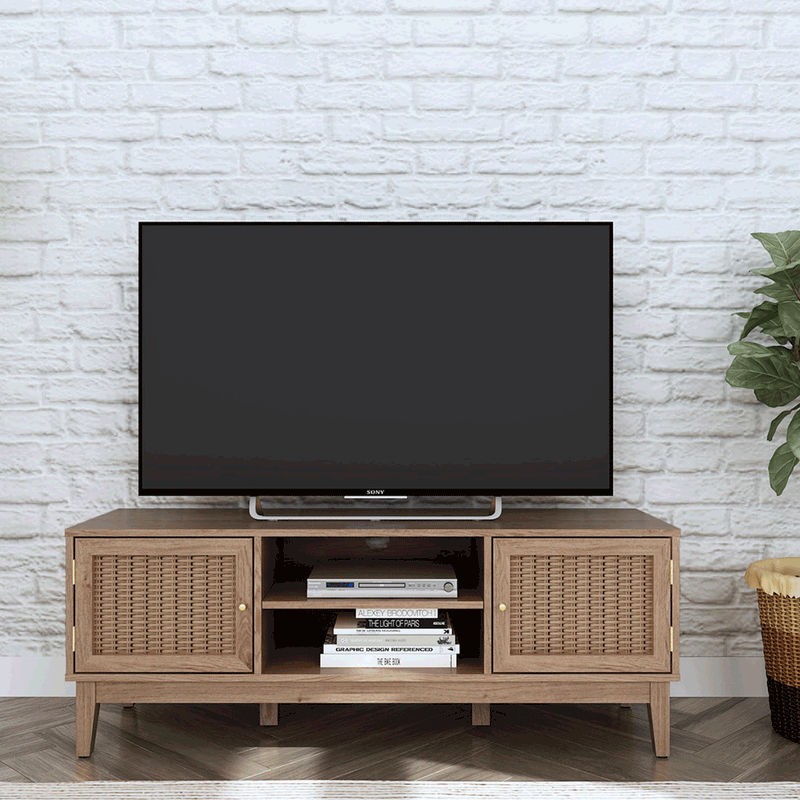Bordeaux Oak Finish TV Unit With Storage by Lavishway | TV Units Cabinets-49846
