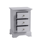 Bolton Grey 3 Drawers Bedside Cabinet by Lavishway | Bedside Tables-31439