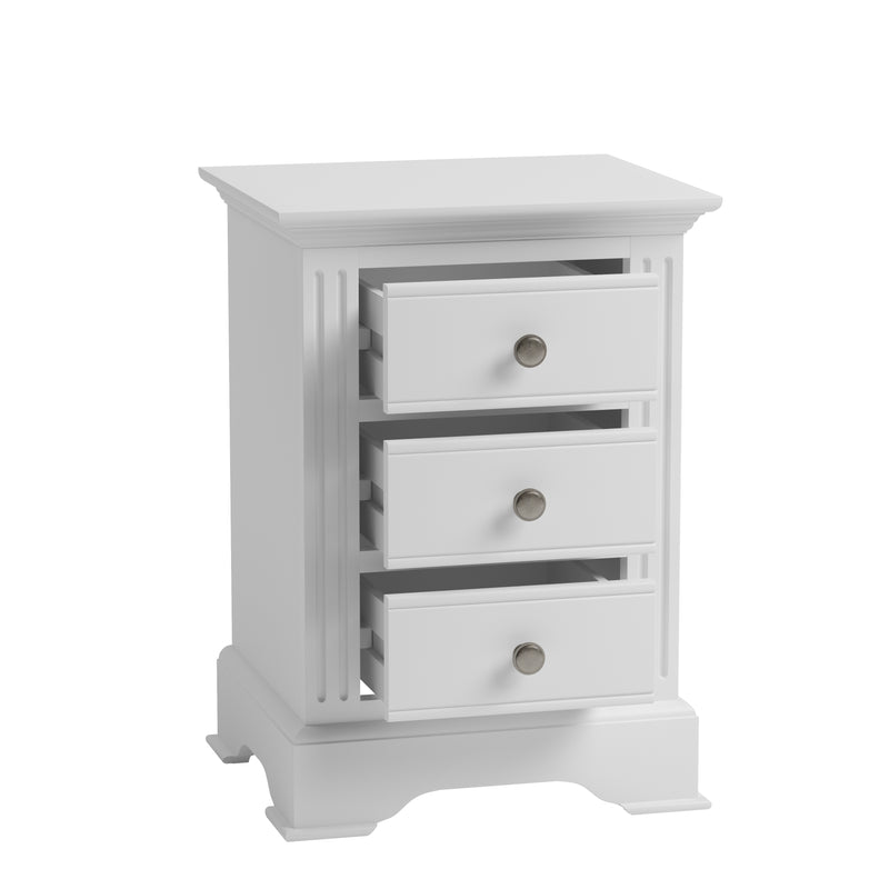Bolton White Painted Large Bedside Table by Lavishway | Bedside Tables-37276