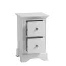 Bolton White 2 Drawers Bedside Cabinet by Lavishway | Bedside Tables-31428