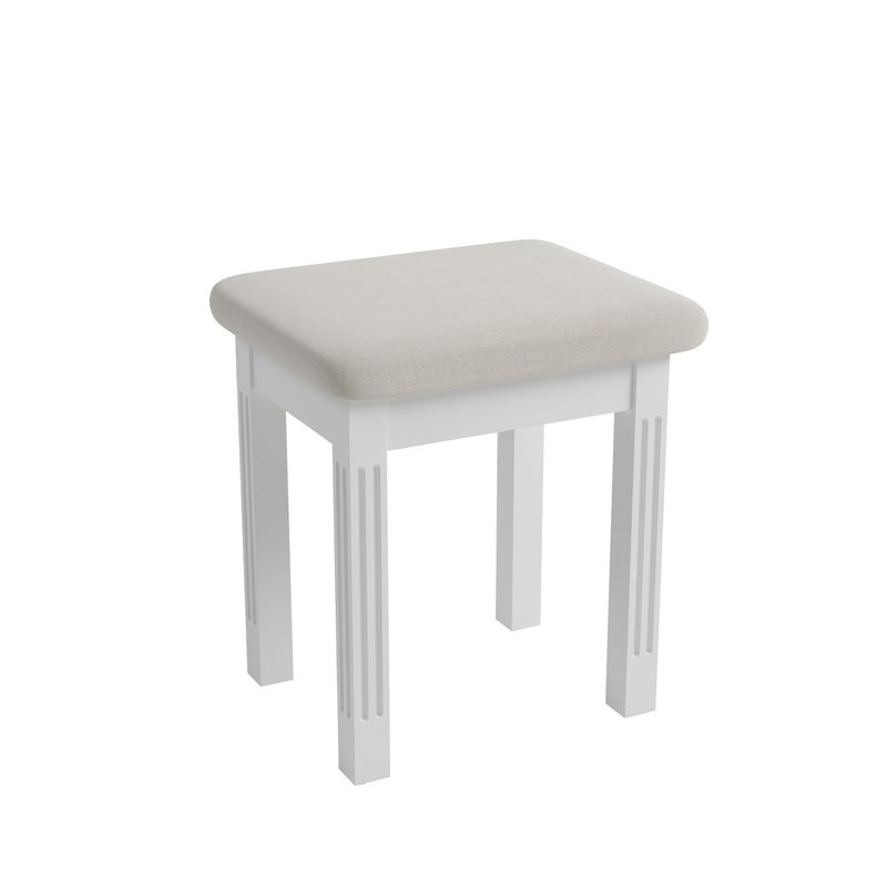 Bolton White Painted Dressing Table Stool by Lavishway | Dressing Table Stools-31419