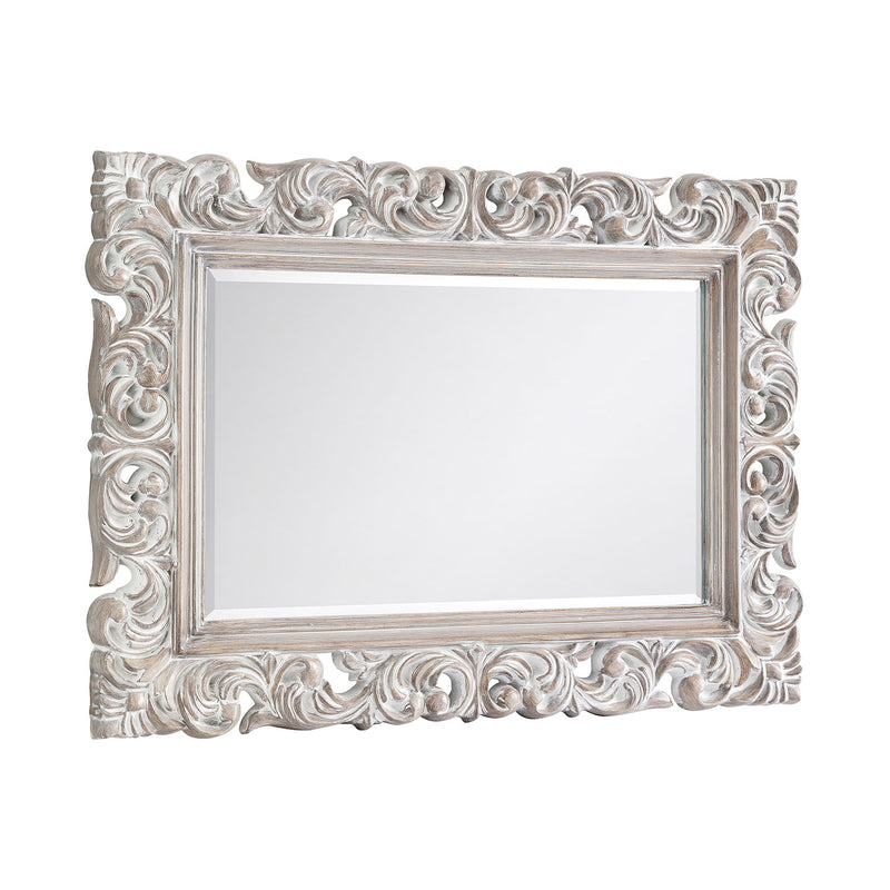 Baroque Wooden Rectangular Wall Mirror by Lavishway | Wall Mirrors-21062