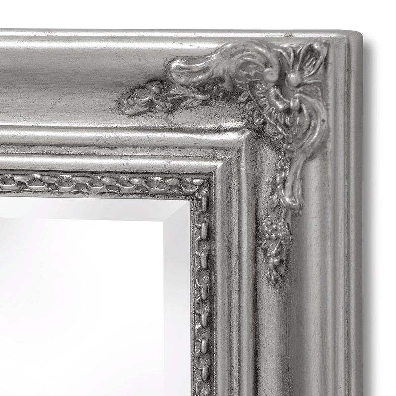 Baroque Antique Silver Narrow Wall Mirror by Lavishway | Wall Mirrors-50476