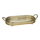 Battlesden Mirrored Golden Tray by Lavishway | Decorative Trays-22608