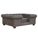 Battleship Tweed Deep Button Grey Sofa Bed by Lavishway | Sofa Beds-22602