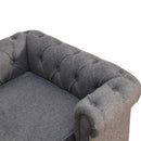 Battleship Tweed Deep Button Grey Sofa Bed by Lavishway | Sofa Beds-22604