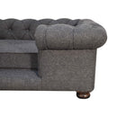 Battleship Tweed Deep Button Grey Sofa Bed by Lavishway | Sofa Beds-22605