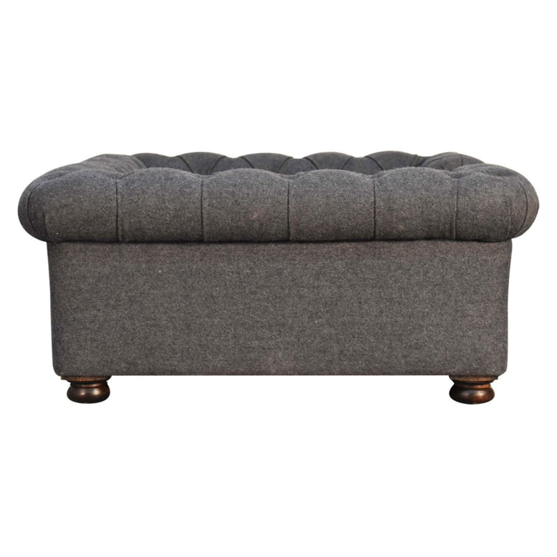 Battleship Tweed Deep Button Grey Sofa Bed by Lavishway | Sofa Beds-22606