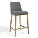Bay Grey Linen Upholstered Barstool by Lavishway | Bar Stools-26055