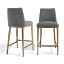 Bay Grey Linen Upholstered Barstool by Lavishway | Bar Stools-26061
