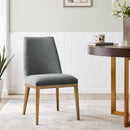 Bay Grey Linen Fabric Dining Chair Set of 2 by Lavishway | Dining Chairs-26043