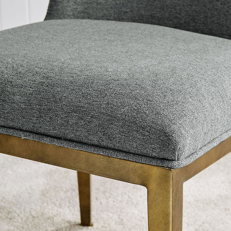 Bay Grey Linen Fabric Dining Chair Set of 2 by Lavishway | Dining Chairs-26045