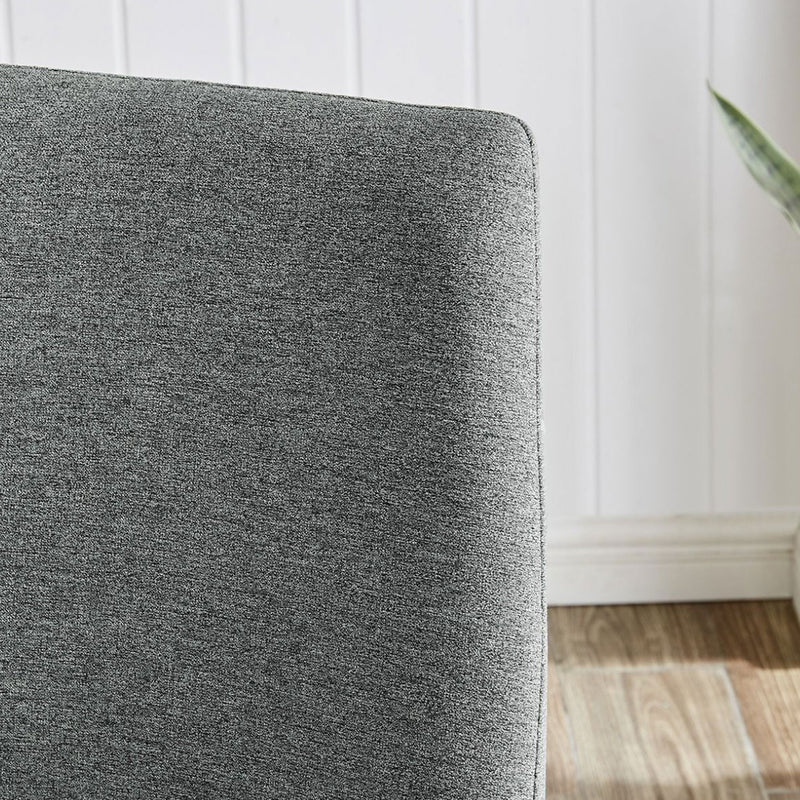 Bay Grey Linen Fabric Dining Chair Set of 2 by Lavishway | Dining Chairs-26044