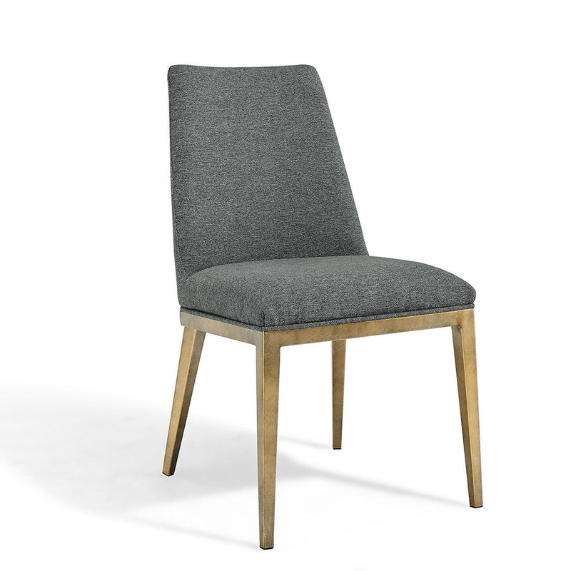 Bay Grey Linen Fabric Dining Chair Set of 2 by Lavishway | Dining Chairs-26040