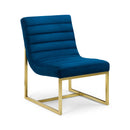 Bellagio Blue Upholstered Velvet Chair by Lavishway | Accent Chairs-21039