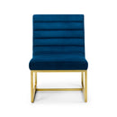Bellagio Blue Upholstered Velvet Chair by Lavishway | Accent Chairs-21040