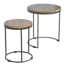 Bellini Solid Wood Round Nest Of 2 Stools by Lavishway | Nest of Tables-57544