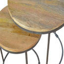 Bellini Solid Wood Round Nest Of 2 Stools by Lavishway | Nest of Tables-57547
