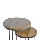 Bellini Solid Wood Round Nest Of 2 Stools by Lavishway | Nest of Tables-57546