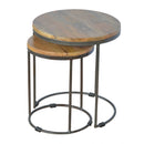 Bellini Solid Wood Round Nest Of 2 Stools by Lavishway | Nest of Tables-57541