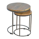 Bellini Solid Wood Round Nest Of 2 Stools by Lavishway | Nest of Tables-57543