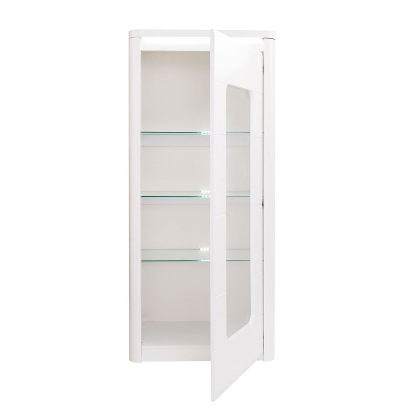 Bellini White High Gloss 1 Door Display Unit by Lavishway | Display Cabinet-26049